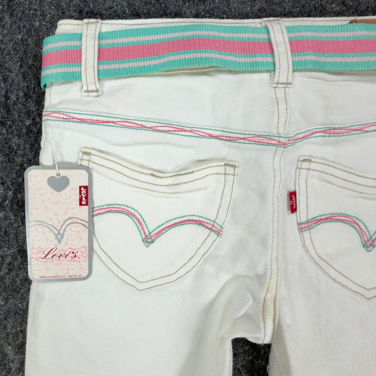 Levi's Y2K Denim Bermuda Shorts Girls 10 White Ramie Blend NWT - take2supply