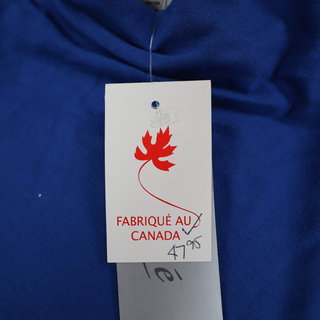 Zoé Ruched Mock Neck Top Womens P/S Blue Rayon Stretch Long Sleeve Canada NWT - take2supply