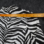 Emma J Zebra Print Jacket Womens M Y2K Black White Cotton Grommet Eyelet Trim - take2supply