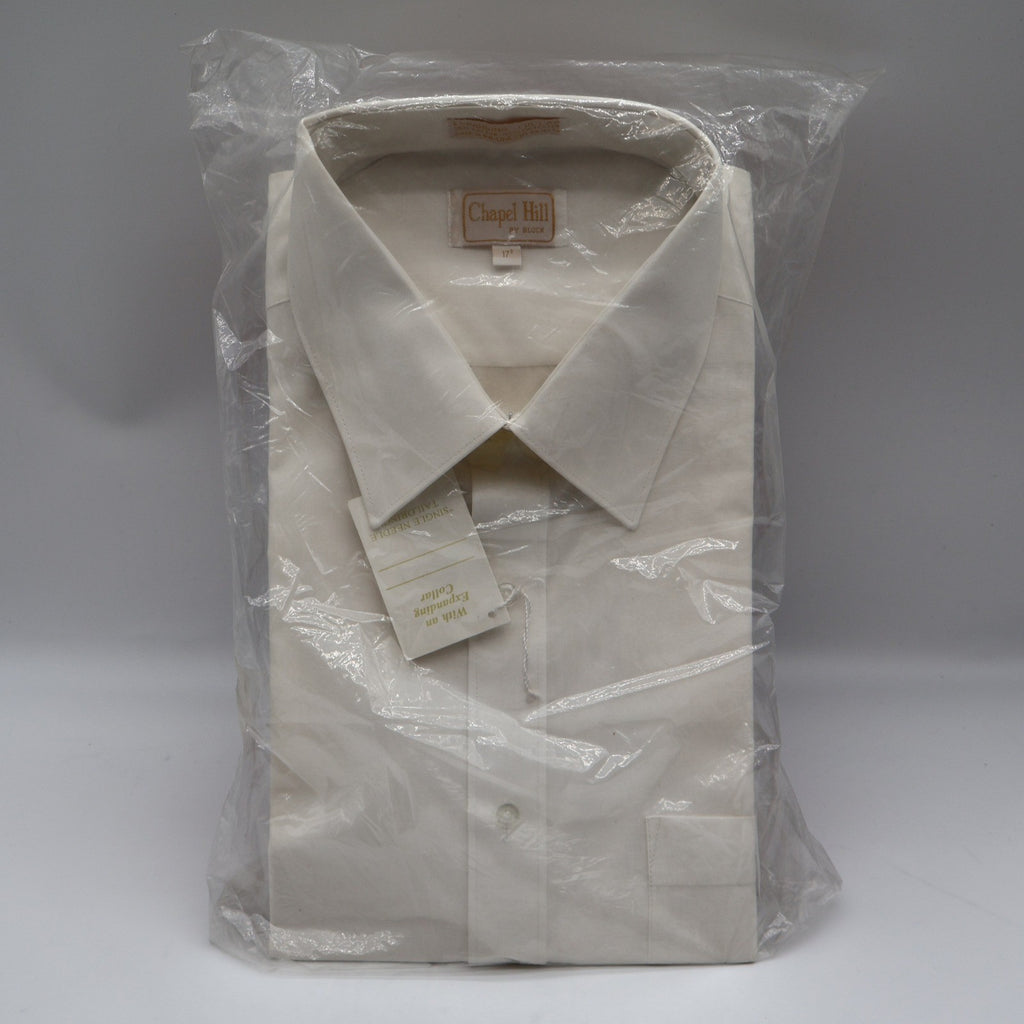 Chapel Hill Dress Shirt Mens 17 34/35 Vintage White Expanding Collar Deadstock - take2supply