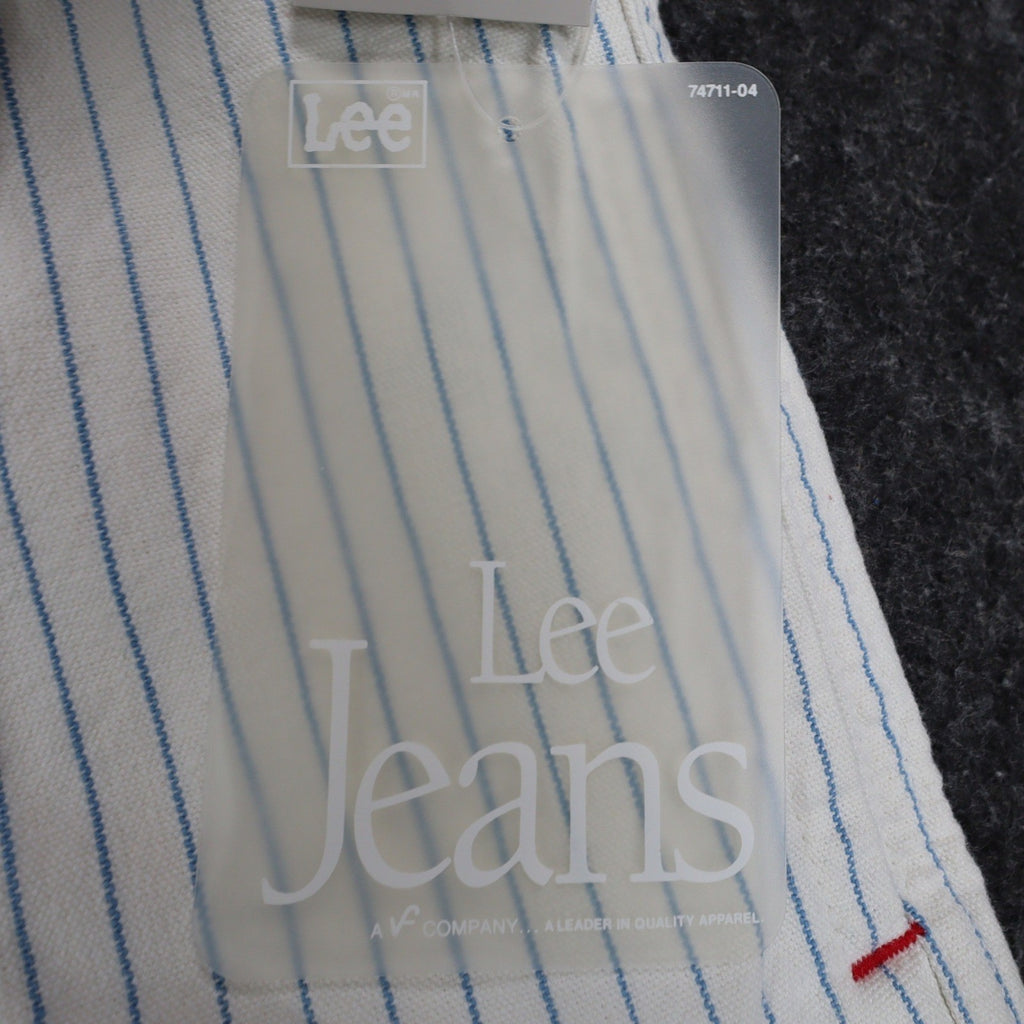 Lee Vintage 90s Pinstripe Pleated Shorts Womens 12 High Rise Cotton White Blue - take2supply