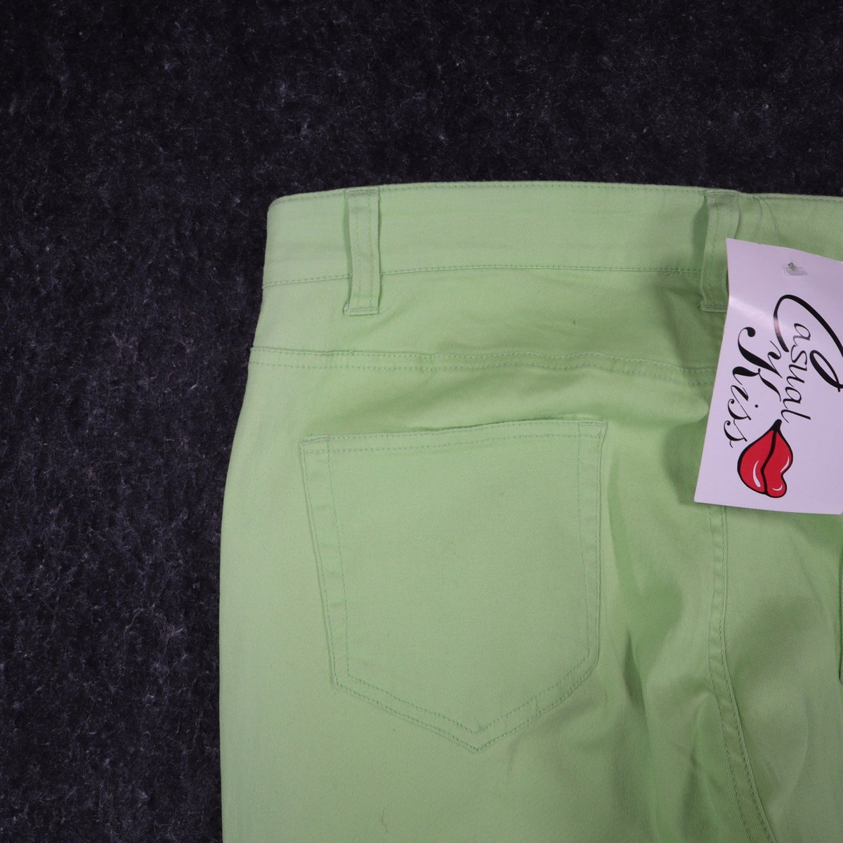 Casual Kiss Flare Pants Womens 10 L Lime Green Cotton Stretch Y2K Style C876 - take2supply