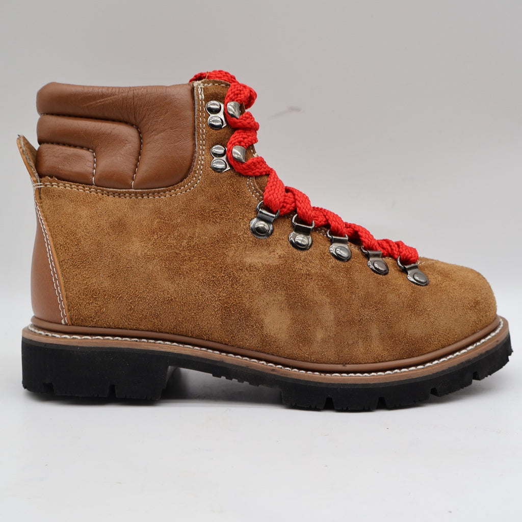 Avanguardia Hiking Boots Size 6 Vintage Sand Suede Leather Red Laces Deadstock - take2supply
