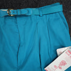 Haggar Classics Pants Womens 20 Turquoise Pleated Belted USA NWT Deadstock - take2supply