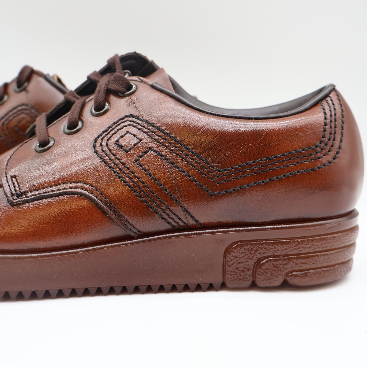 James Pepper Oxford Shoes Mens 5 D Vintage Brown Leather Moc Toe Made in USA - take2supply