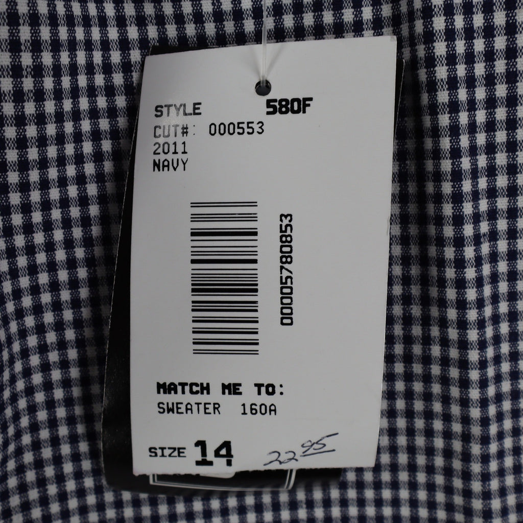 Southern Lady Pants Womens 14 Navy White Gingham Cotton Stretch Side Zip NWT NOS - take2supply
