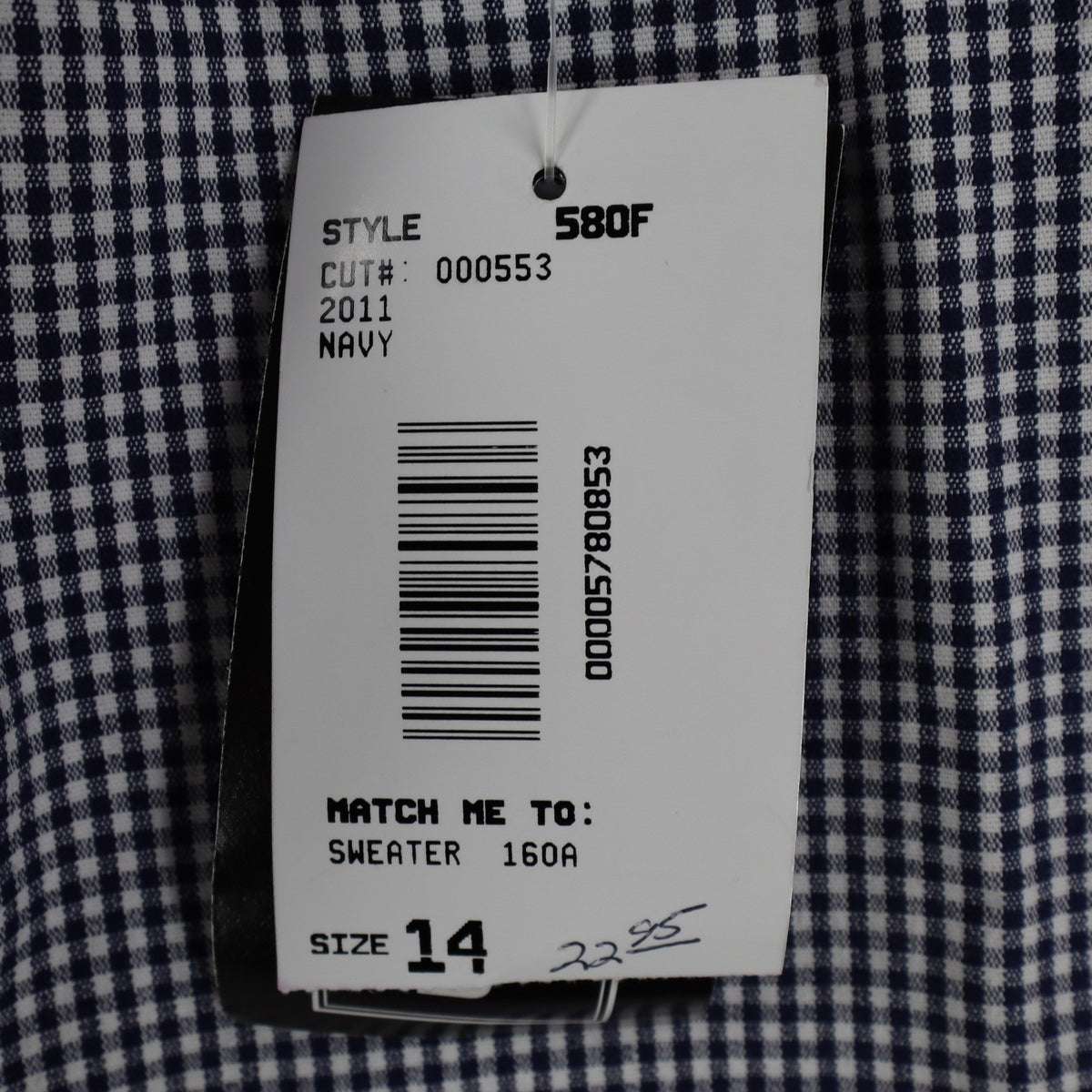 Southern Lady Pants Womens 14 Navy White Gingham Cotton Stretch Side Zip NWT NOS - take2supply