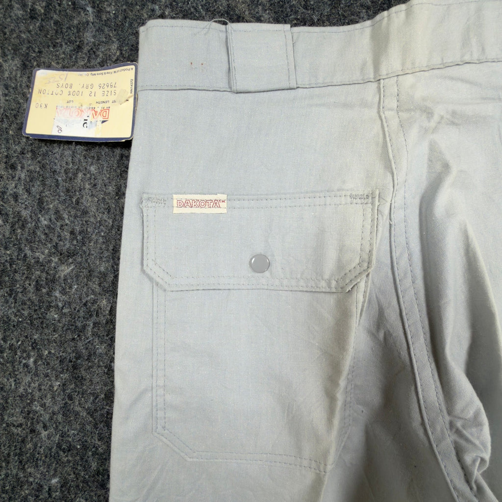 Dakota Vintage 70s Work Pants Boys 12 Gray Cotton Deadstock NWT USA Union Made - take2supply