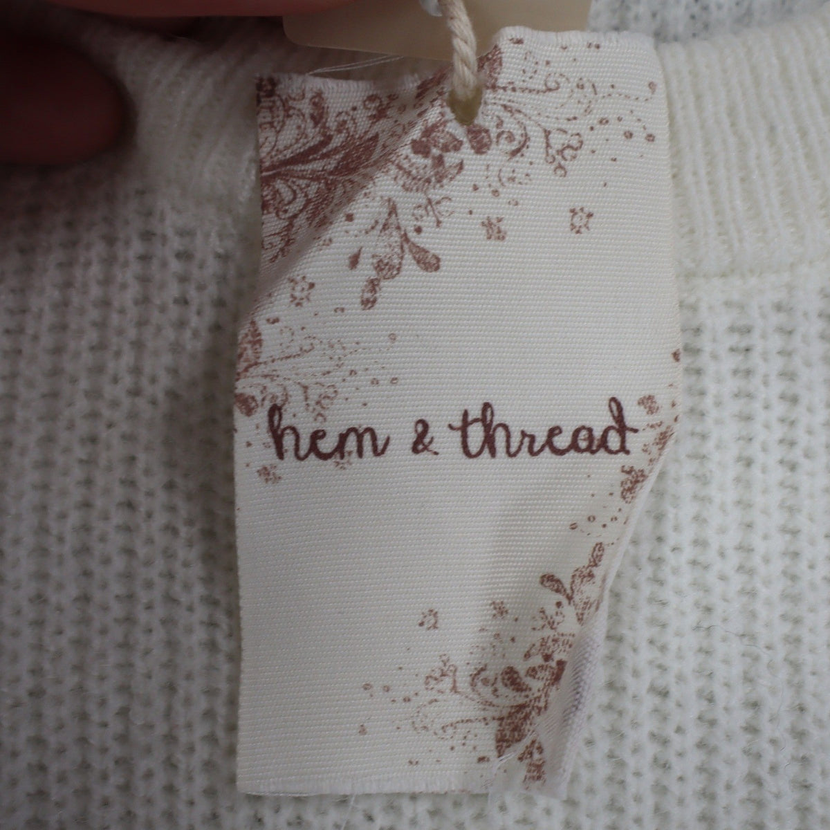 Hem & Thread Colorblock Striped Sweater Women Medium Pink Brown White Black Knit - take2supply