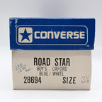 Converse Road Star Boys Size 3.5 Vintage 80s Blue White Nylon Suede Sneakers - take2supply