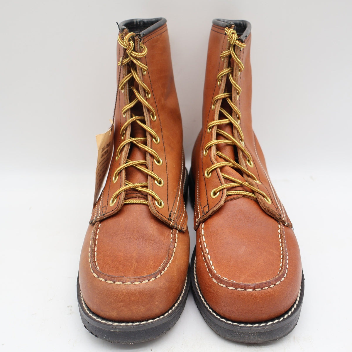 Tuff-Welt Work Boots Mens 7 Vintage Brown Full Grain Leather Moc Toe USA 332 - take2supply