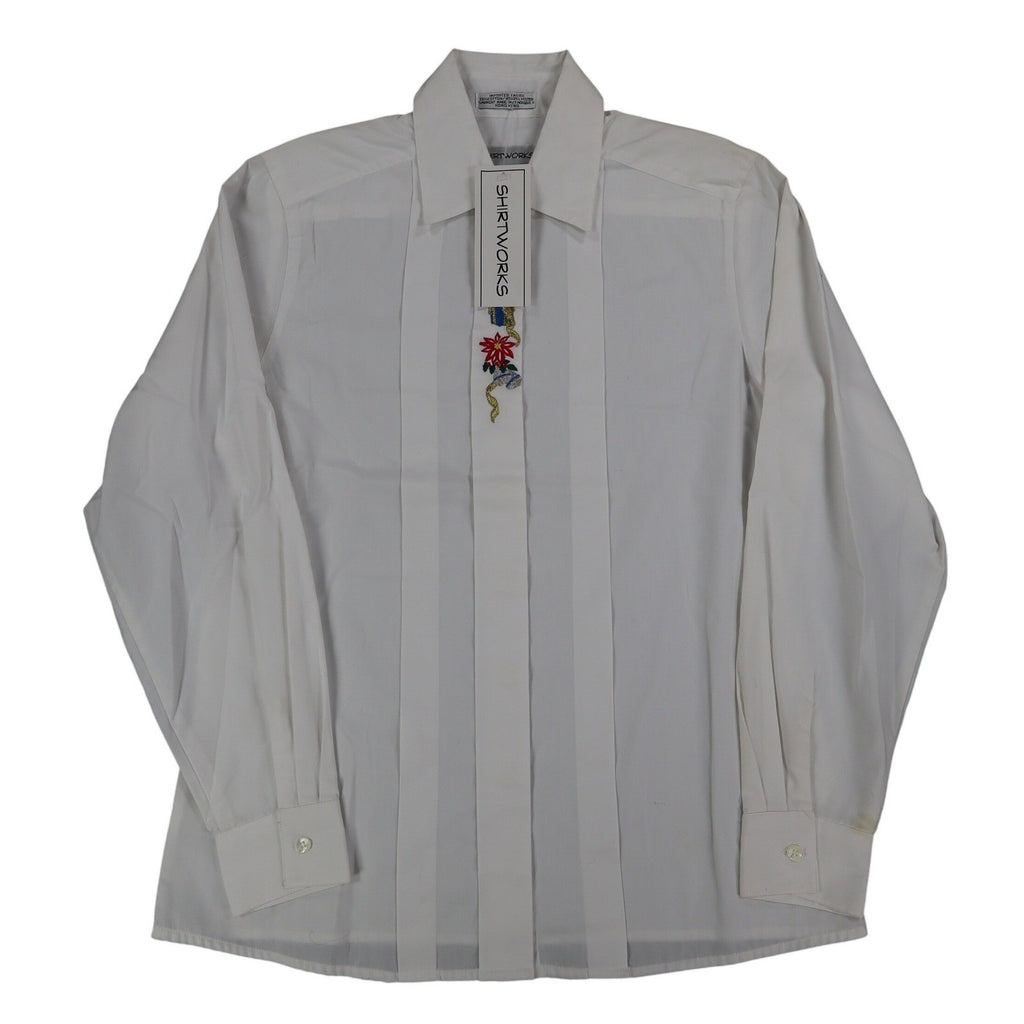 Shirtworks Christmas Shirt Womens S White Embroidered NWT NOS - take2supply