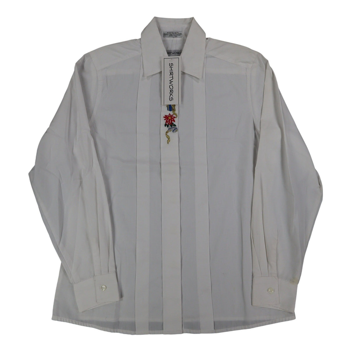 Shirtworks Christmas Shirt Womens S White Embroidered NWT NOS - take2supply