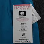Haggar Classics Pants Womens 20 Turquoise Pleated Belted USA NWT Deadstock - take2supply