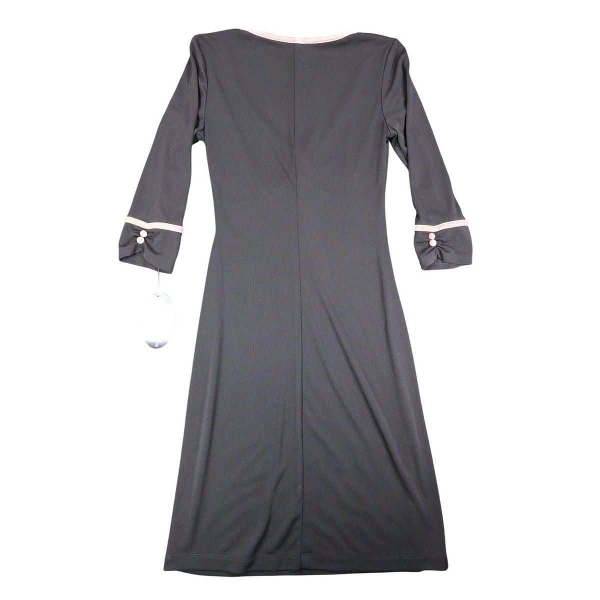 My Michelle Dress Womens Small Y2K Black Pink Trim V-Neck 3/4 Sleeve Sheath - take2supply