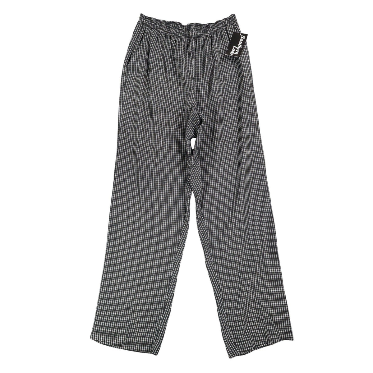Southern Lady Pants Womens M Black White Windowpane Pull On NWT NOS - take2supply