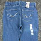 Wrangler Y2K Cowboy Cut Boot Cut Jeans Womens 9/10x32 Blue Denim NWT - take2supply