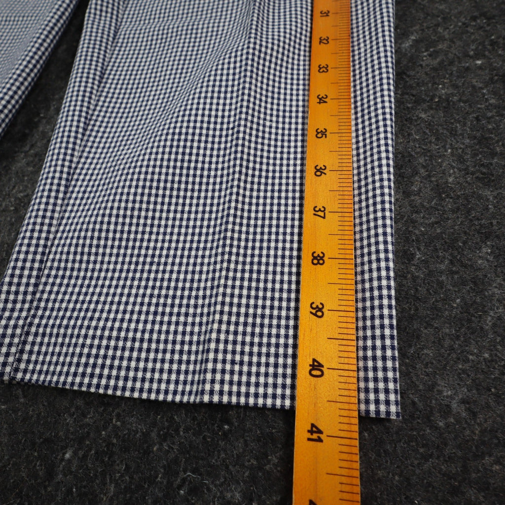 Southern Lady Pants Womens 12 Navy White Gingham Cotton Stretch Side Zip NOS - take2supply