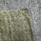She + Sky Snake Print Denim Mini Skirt Women Large Green Distressed NWT - take2supply