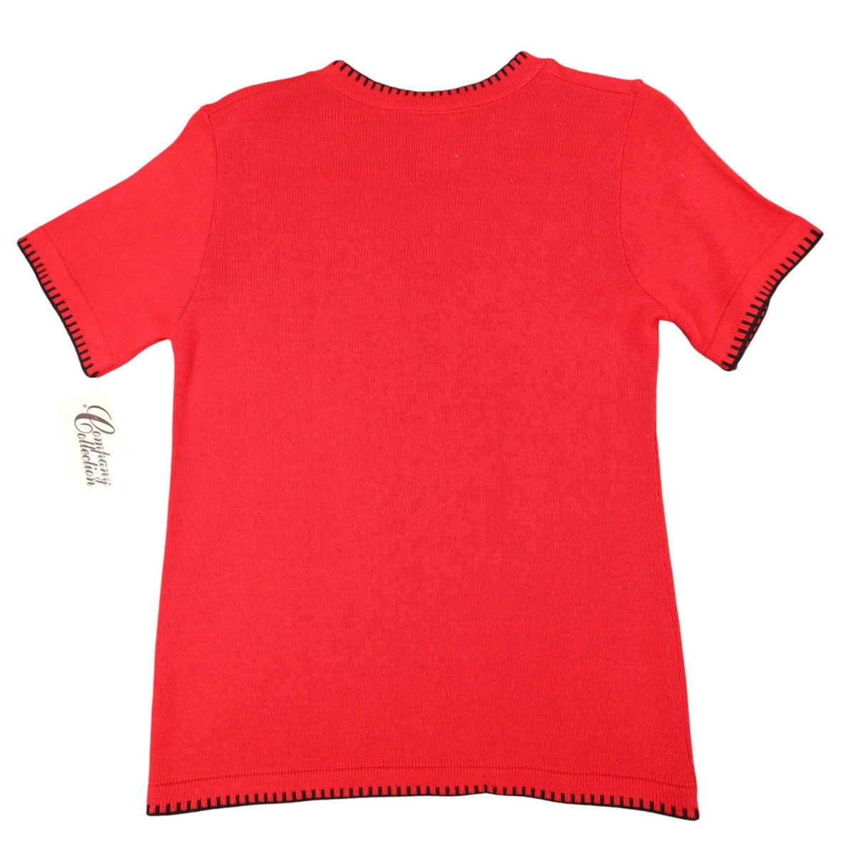 Red Company Collection lighthouse knit top, plain back view