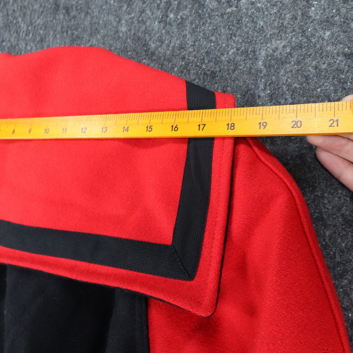 Howe Varsity Jacket Mens Large Vintage Black Red Wool Sailor Collar USA Made CJ4 - take2supply