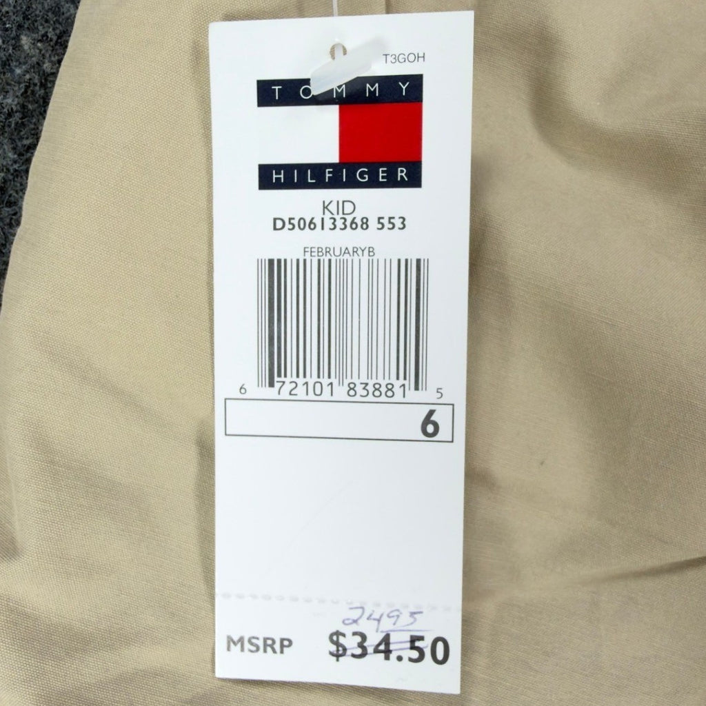Tommy Hilfiger Y2K Cargo Shorts Boys 6 Beige Cotton Nylon NWT New - take2supply