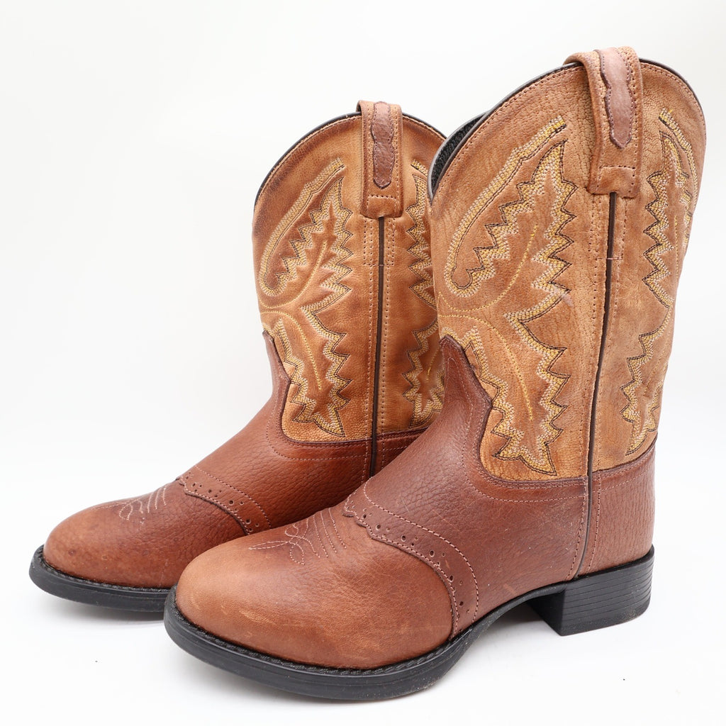 Old West 1936 Western Boots Kids 3.0 Brown Leather NWT - take2supply