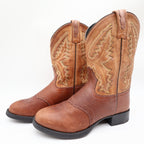 Old West 1936 Western Boots Kids 3.0 Brown Leather NWT - take2supply
