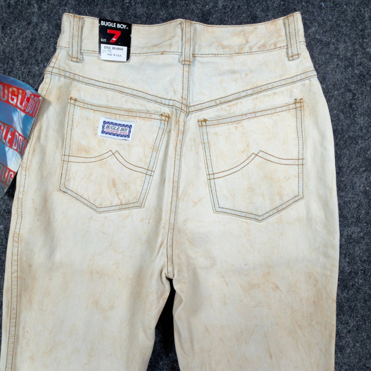 Bugle Boy Vintage 90s Jeans Womens 7 Tan Cotton NWT Made in USA High Waist Denim - take2supply