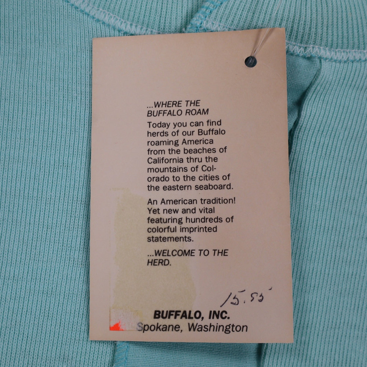 Buffalo Mens Large Vintage Henley Shirt Deadstock USA Made Mint Green Skier L - take2supply