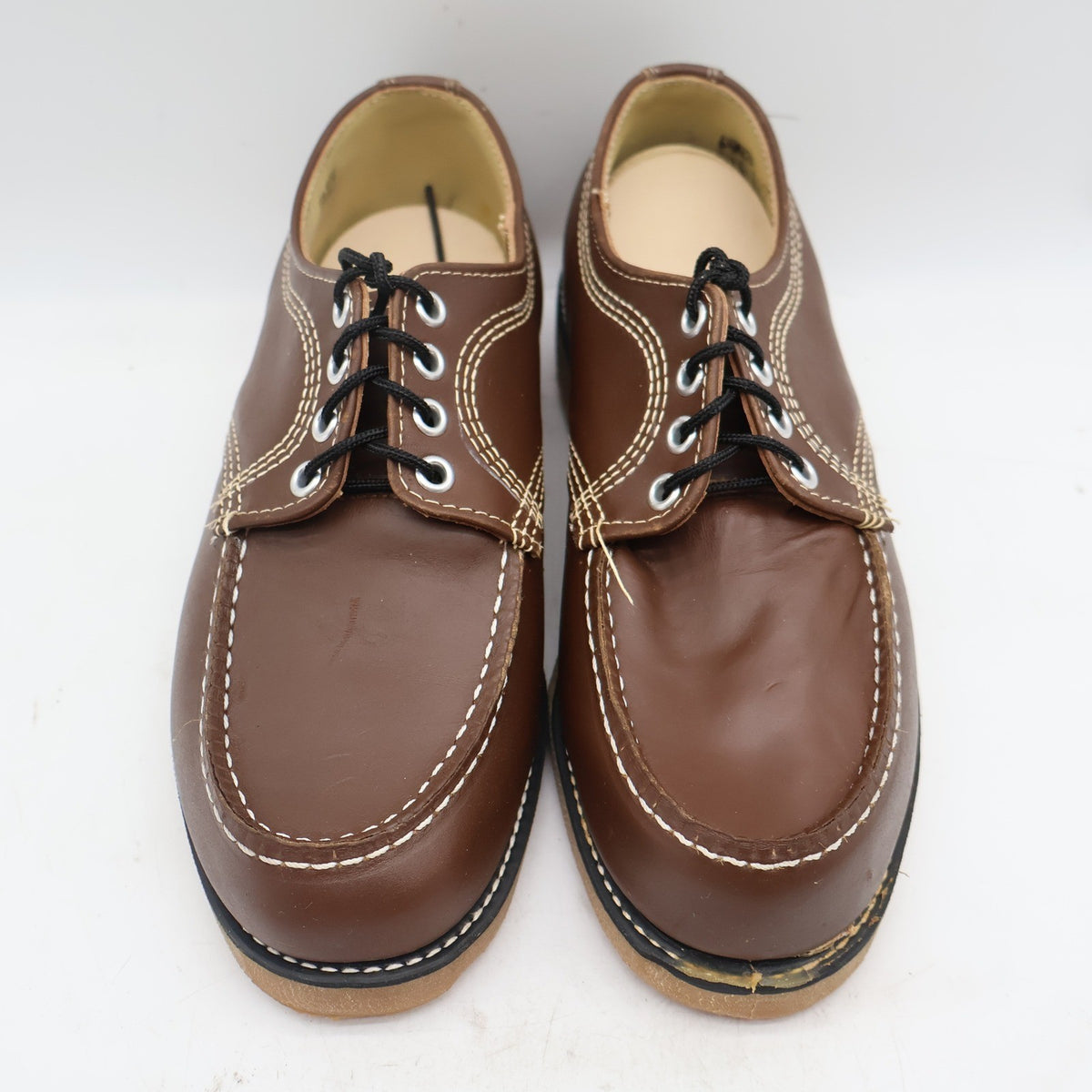Cedar Crest Service Shoes Mens 6.5 Brown Leather Vintage Moc Toe Oxford Work - take2supply