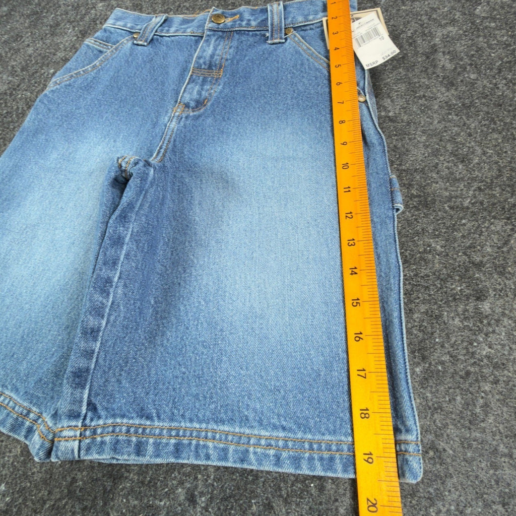 John Deere Y2K Carpenter Denim Shorts Boys 10 Blue Stone Wash NWT Deadstock - take2supply