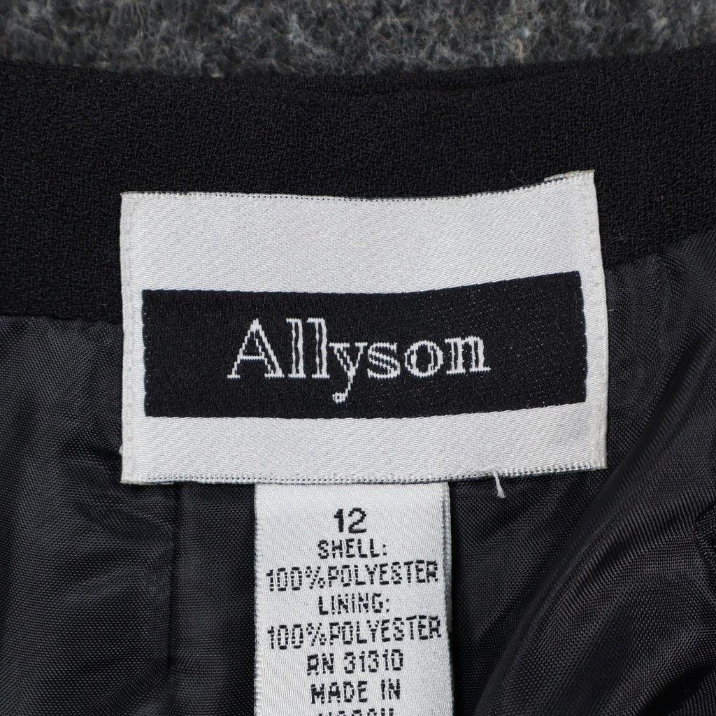 Allyson A-Line Skirt Womens 12 Vintage 90s Black Polyester Lined Career Wear - take2supply