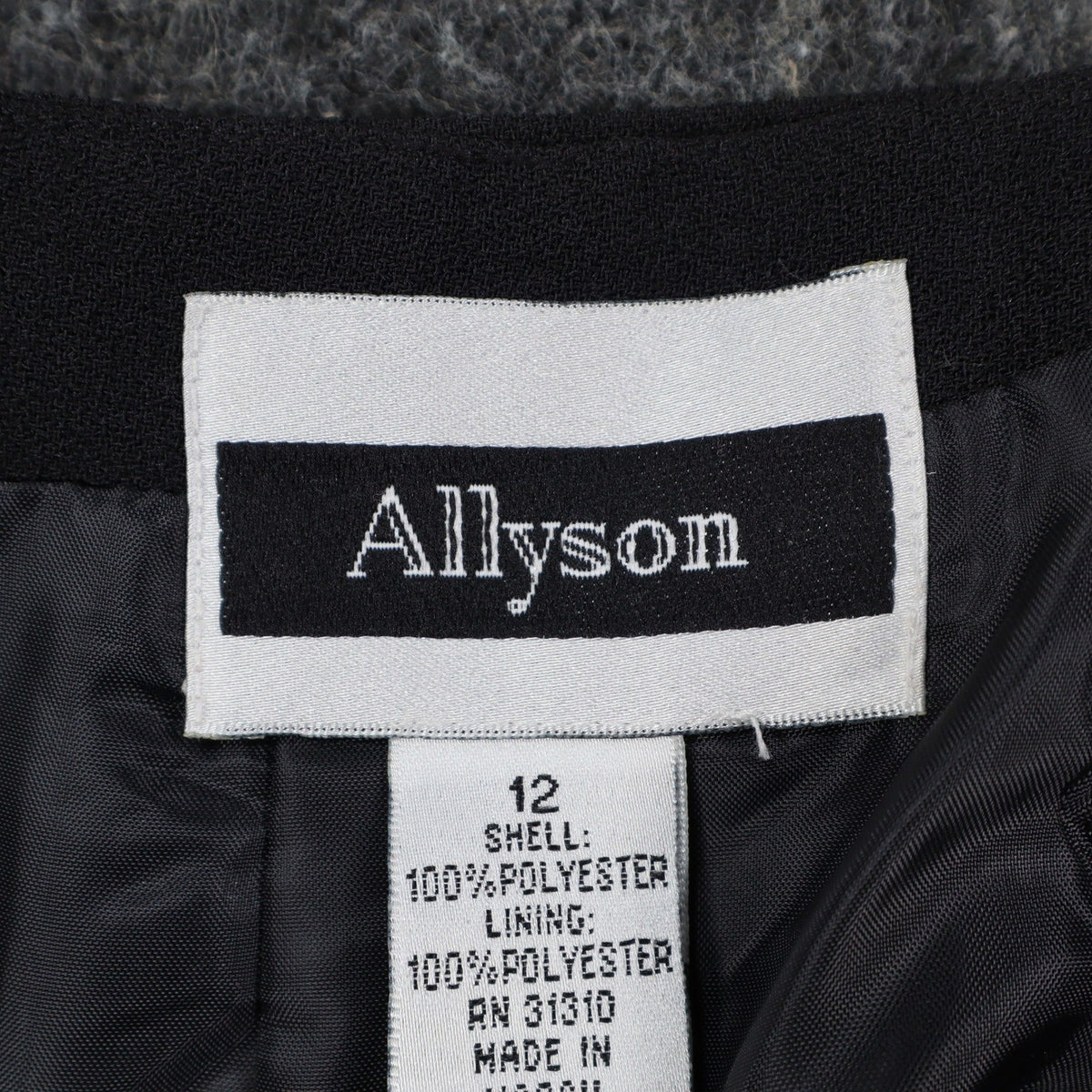 Allyson A-Line Skirt Womens 12 Vintage 90s Black Polyester Lined Career Wear - take2supply