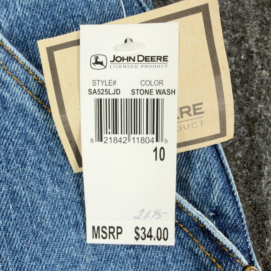 John Deere Y2K Carpenter Shorts Girls 10 Blue Stone Wash Denim NWT - take2supply