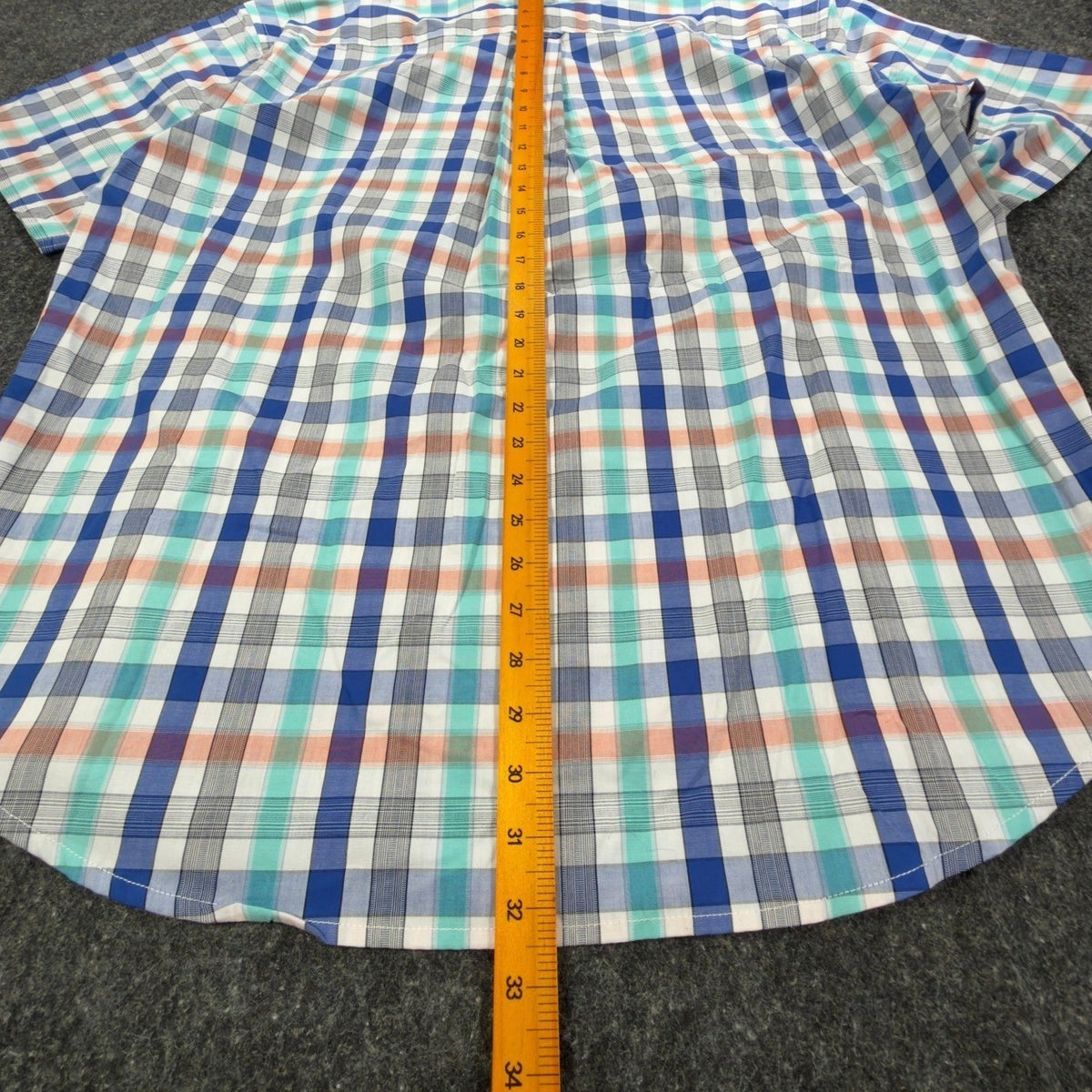 Cotton Traders Plaid Short Sleeve Button Down Men XL Royal Cotton New - take2supply