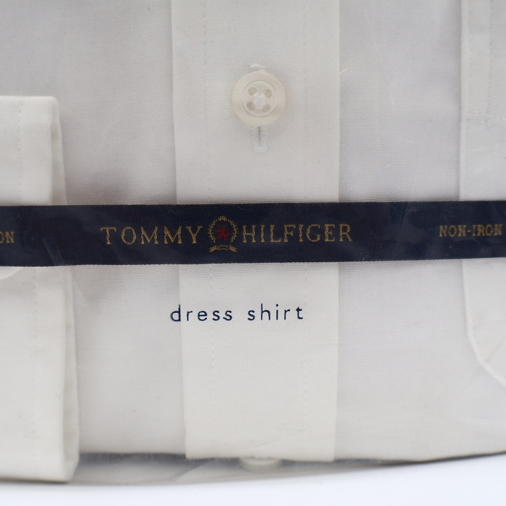 Tommy Hilfiger Shirt Boys 6 White Non Iron Cotton Long Sleeve Crest Cuff NWT - take2supply