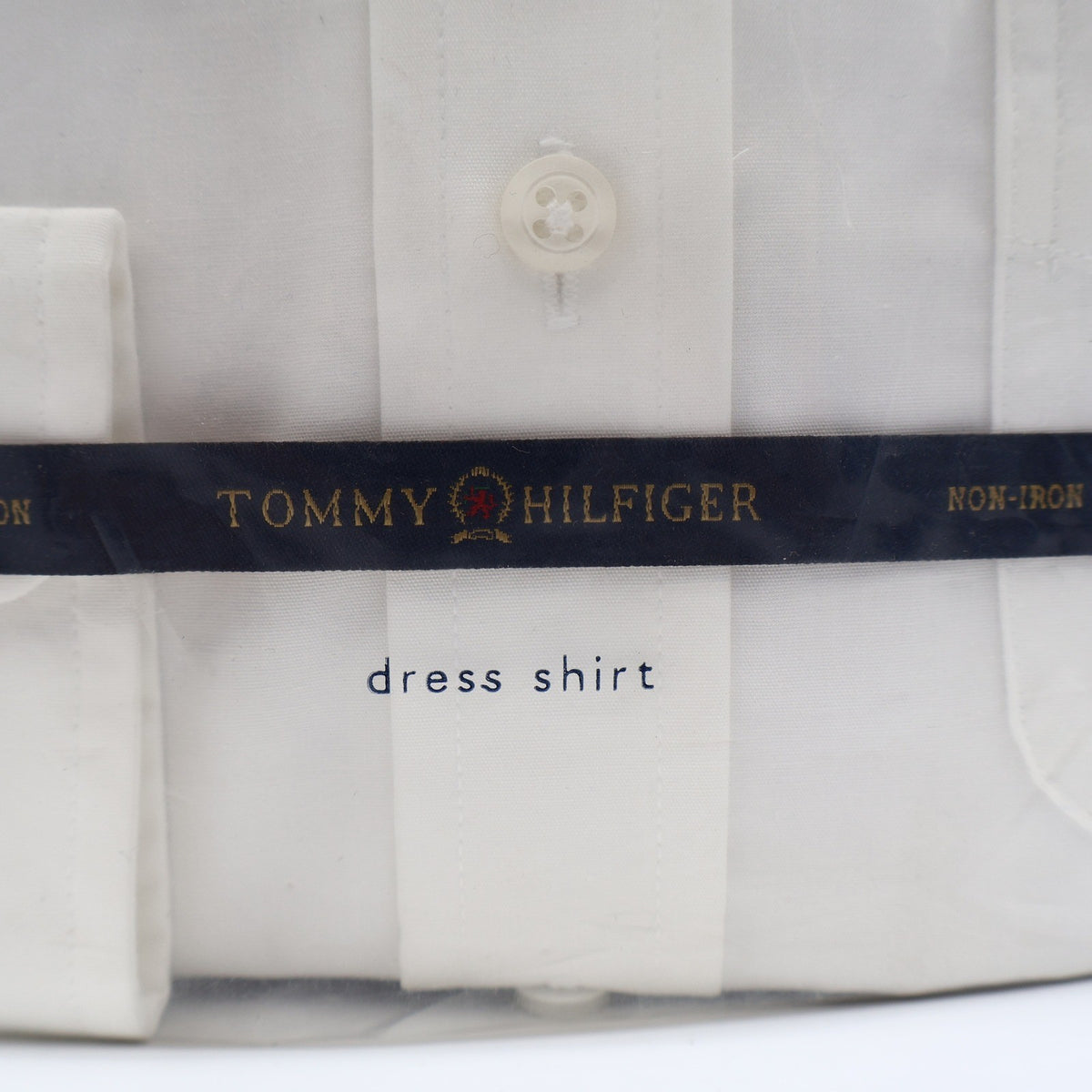Tommy Hilfiger Shirt Boys 6 White Non Iron Cotton Long Sleeve Crest Cuff NWT - take2supply