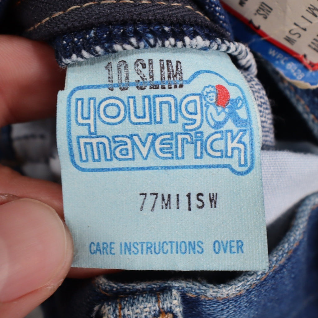Young Maverick Jeans Girls 10 Slim Vintage 80s Blue Cotton Straight Deadstock - take2supply