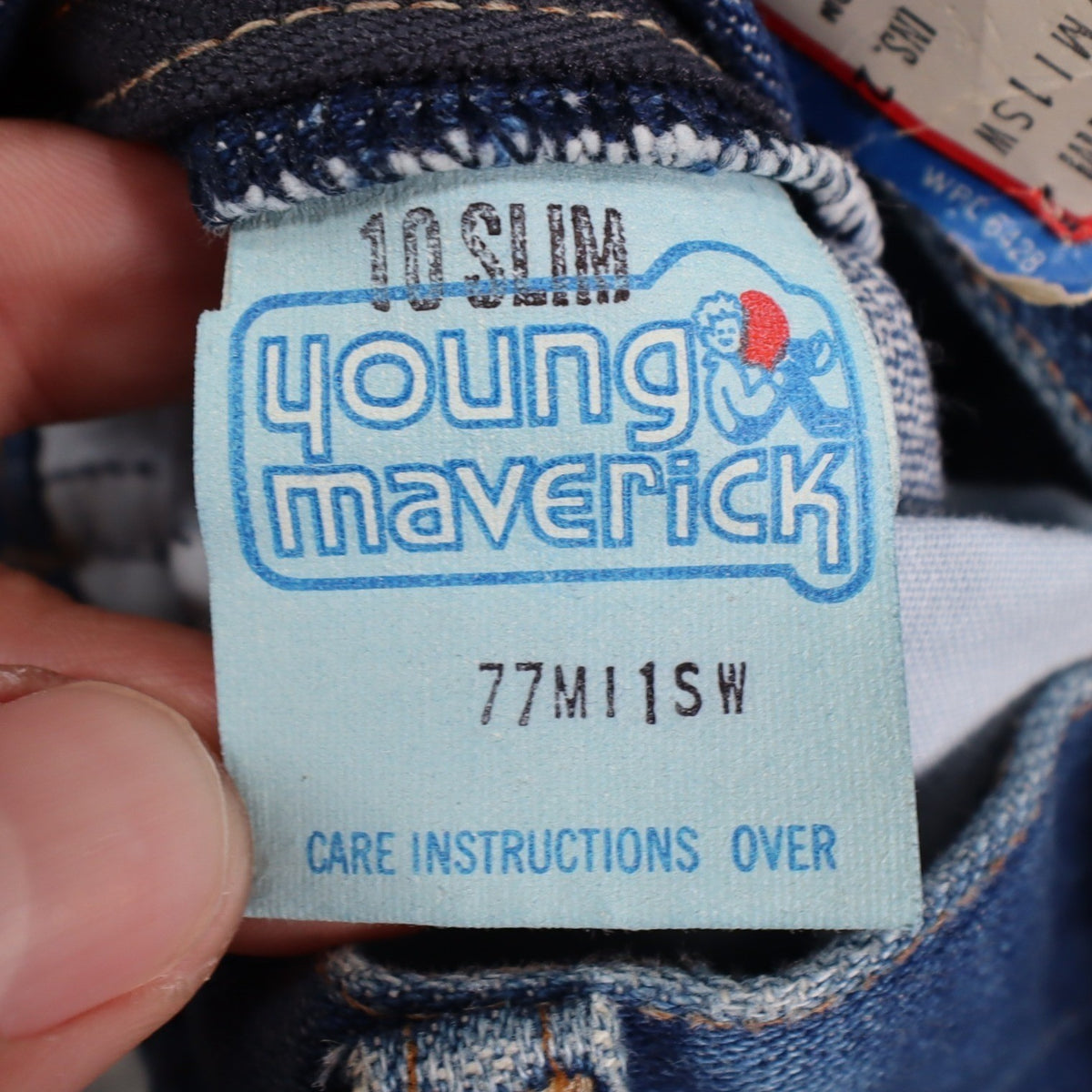 Young Maverick Jeans Girls 10 Slim Vintage 80s Blue Cotton Straight Deadstock - take2supply