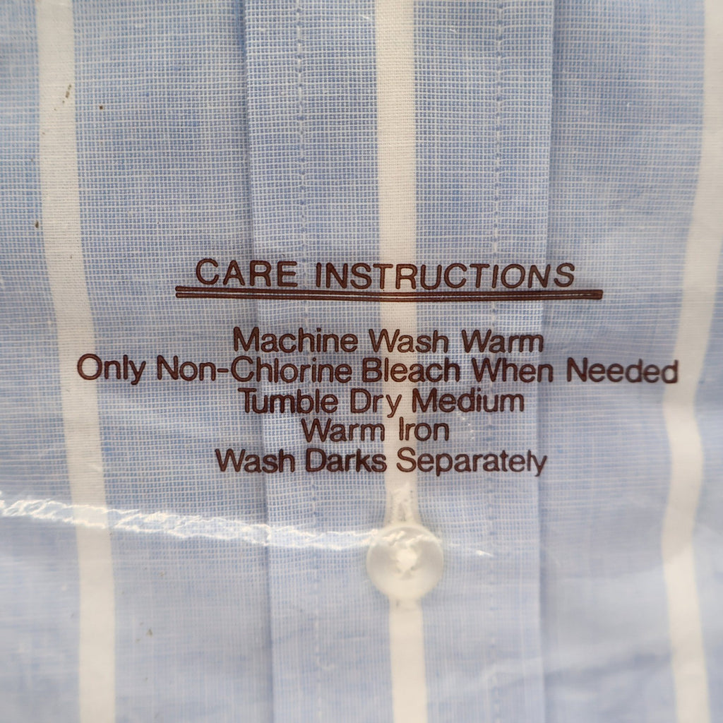 Mark VII Dress Shirt 16.5 32/33 Blue Stripe White Contrast Collar USA New - take2supply