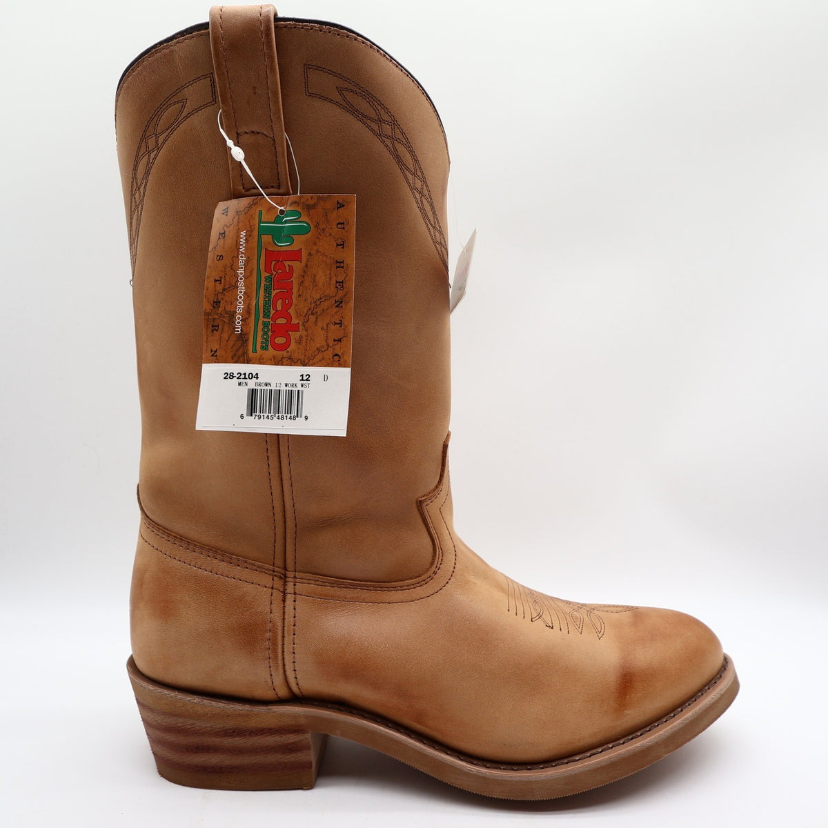 Laredo Y2K Western Boots Mens 12 D Tan Brown Leather Work Cowboy 2104 NIB - take2supply