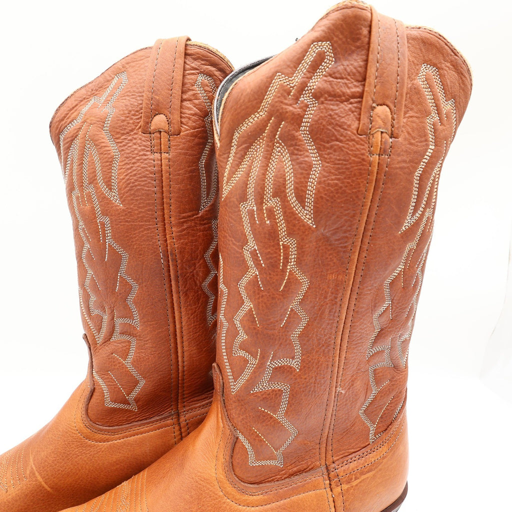 American West Cowboy Boots Mens 11 Walnut Deertan Leather New With Tags 68372 - take2supply