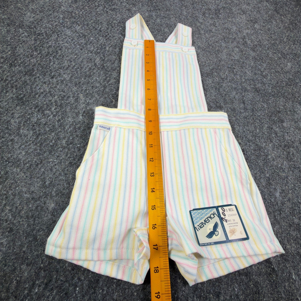 Maverick 1980s Vintage Striped Shortalls Girls 5 Pastel Multi NWT - take2supply