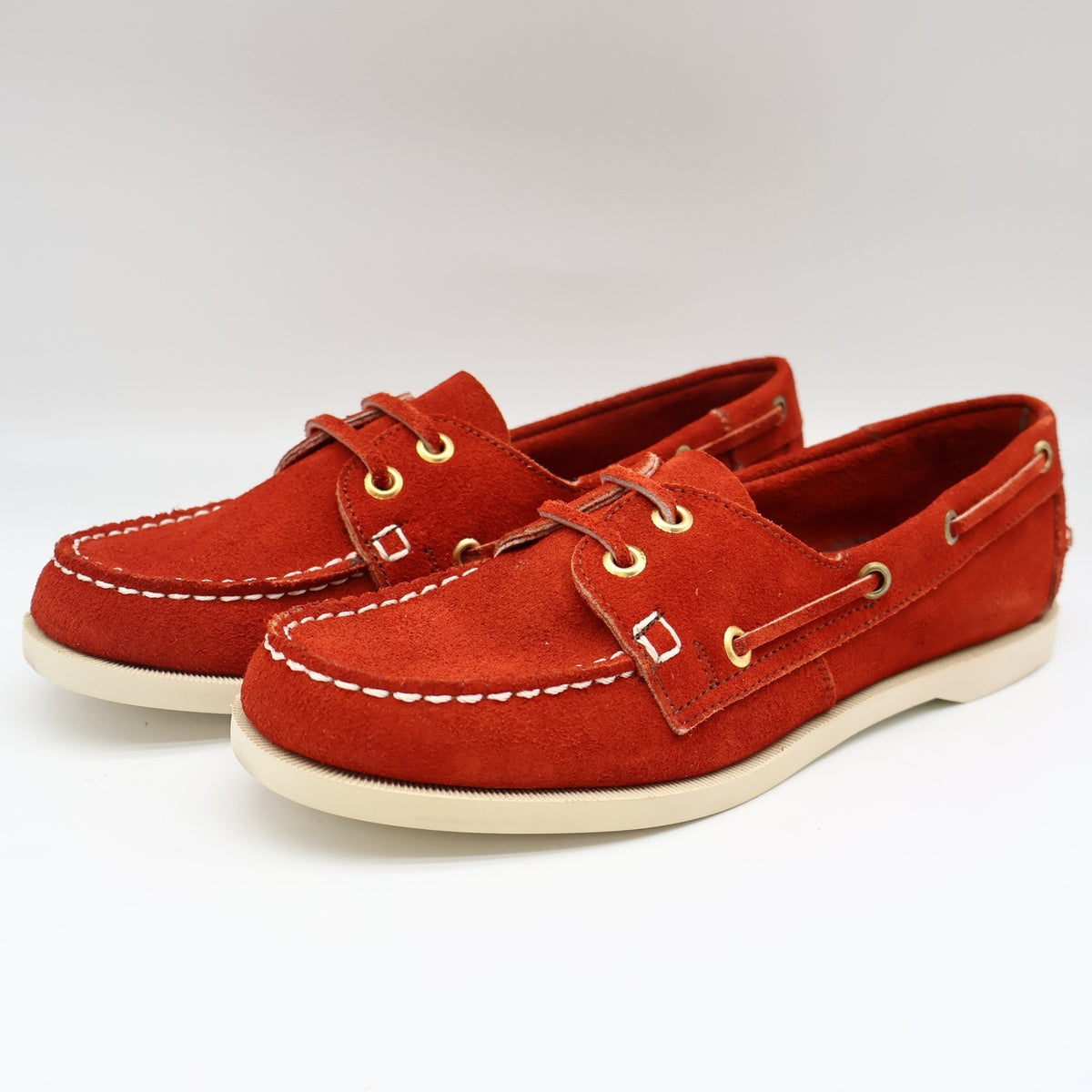 Vintage Boat Shoes Mens 8 Rust Red Suede Deadstock Mexico Moccasin W54421 - take2supply