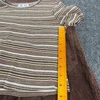 Ruler from the underarm to the hem of the striped Amy Too top