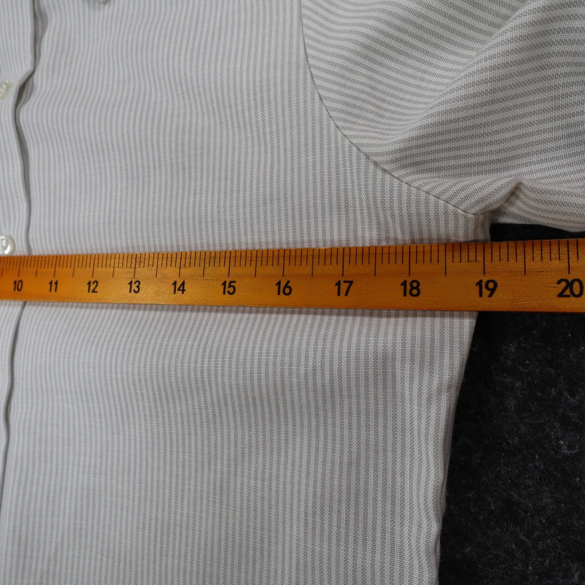 Dee Cee Short Sleeve Button Up Womens 14 Vintage Gray Striped Made in USA Shirt - take2supply