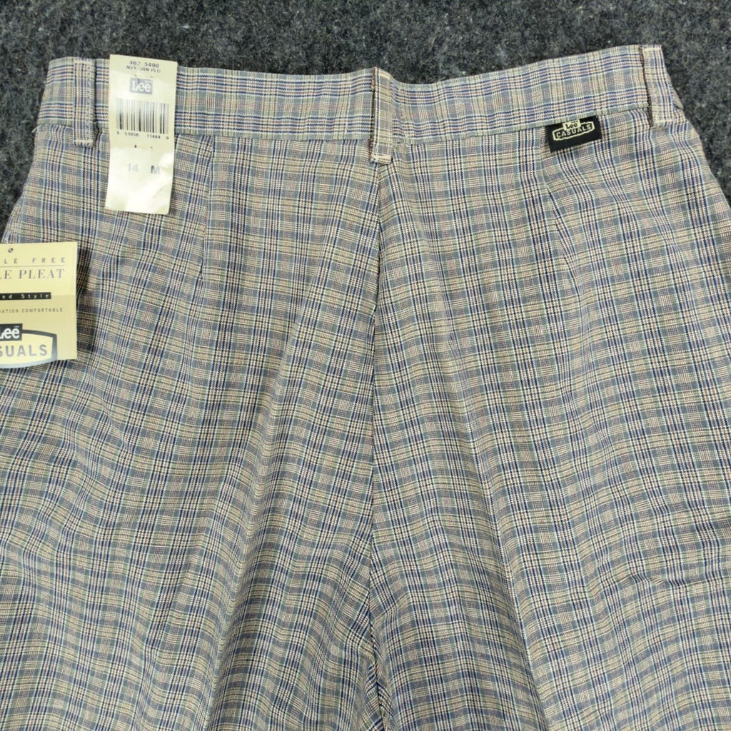 Vintage Lee Casuals Pleated Shorts Womens 14 Medium Plaid Cotton NWT 90s - take2supply