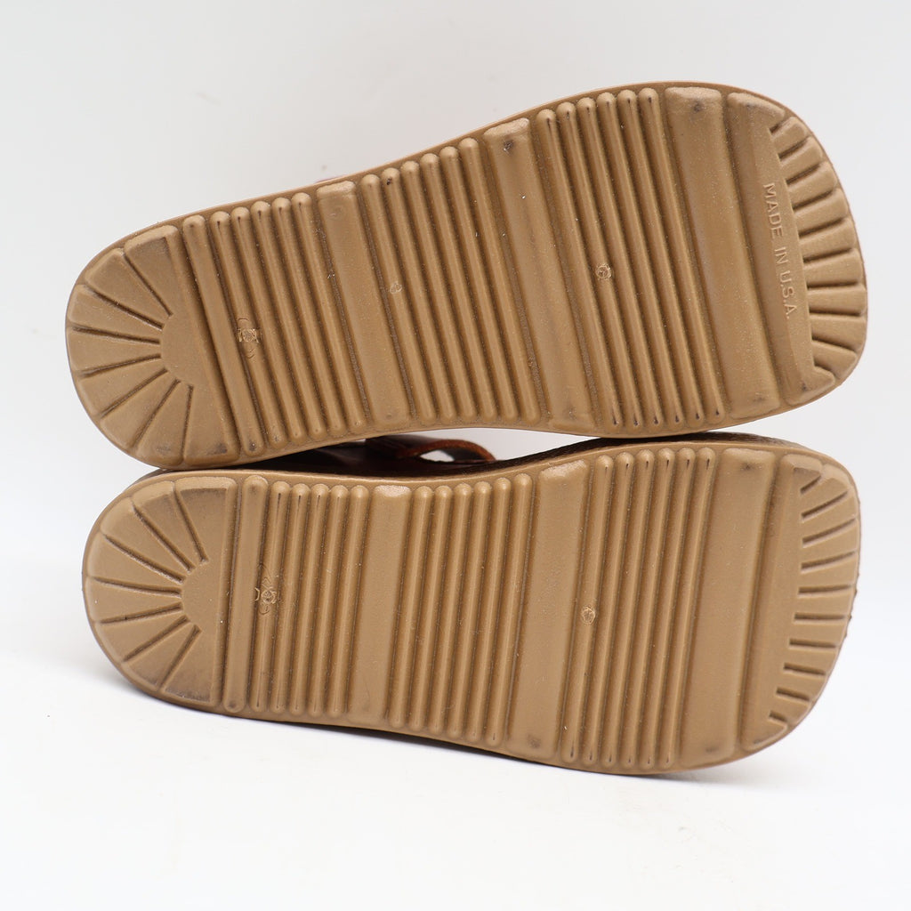 Candy Kids T-Strap Shoes Toddler 7 Vintage Brown Faux Leather USA Deadstock - take2supply