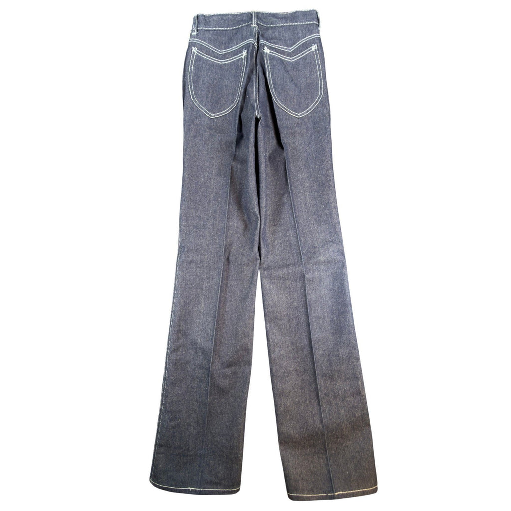 California Babe Jeans Womens 7 Blue Cotton High Waist Flare Vintage 70s - take2supply